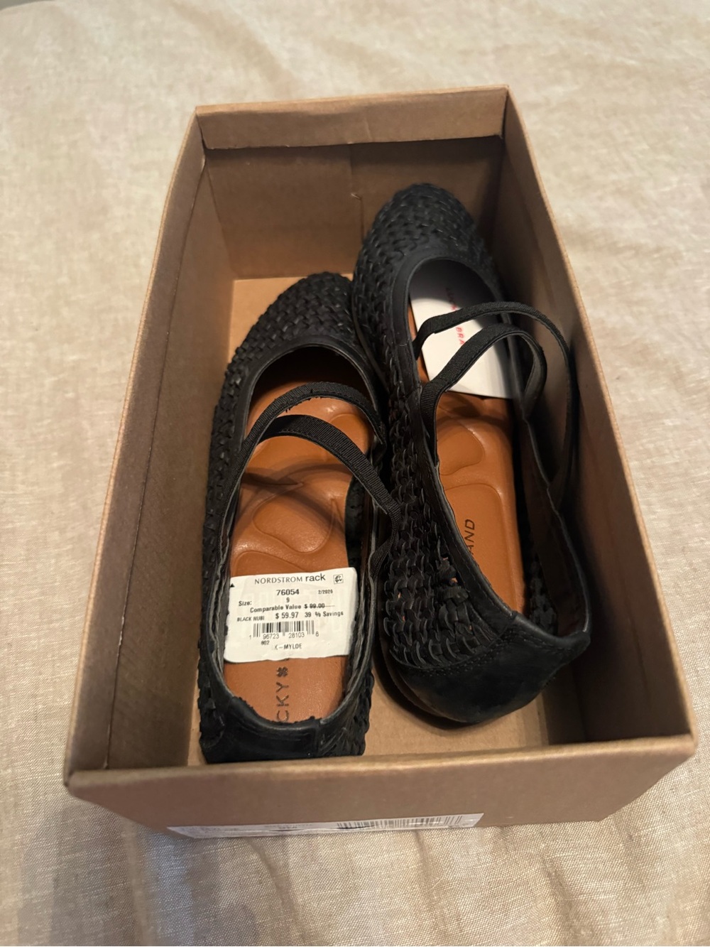 Lucky Brand Black Woven Crisscross Ballet Flats NWT! - Picture 5 of 7
